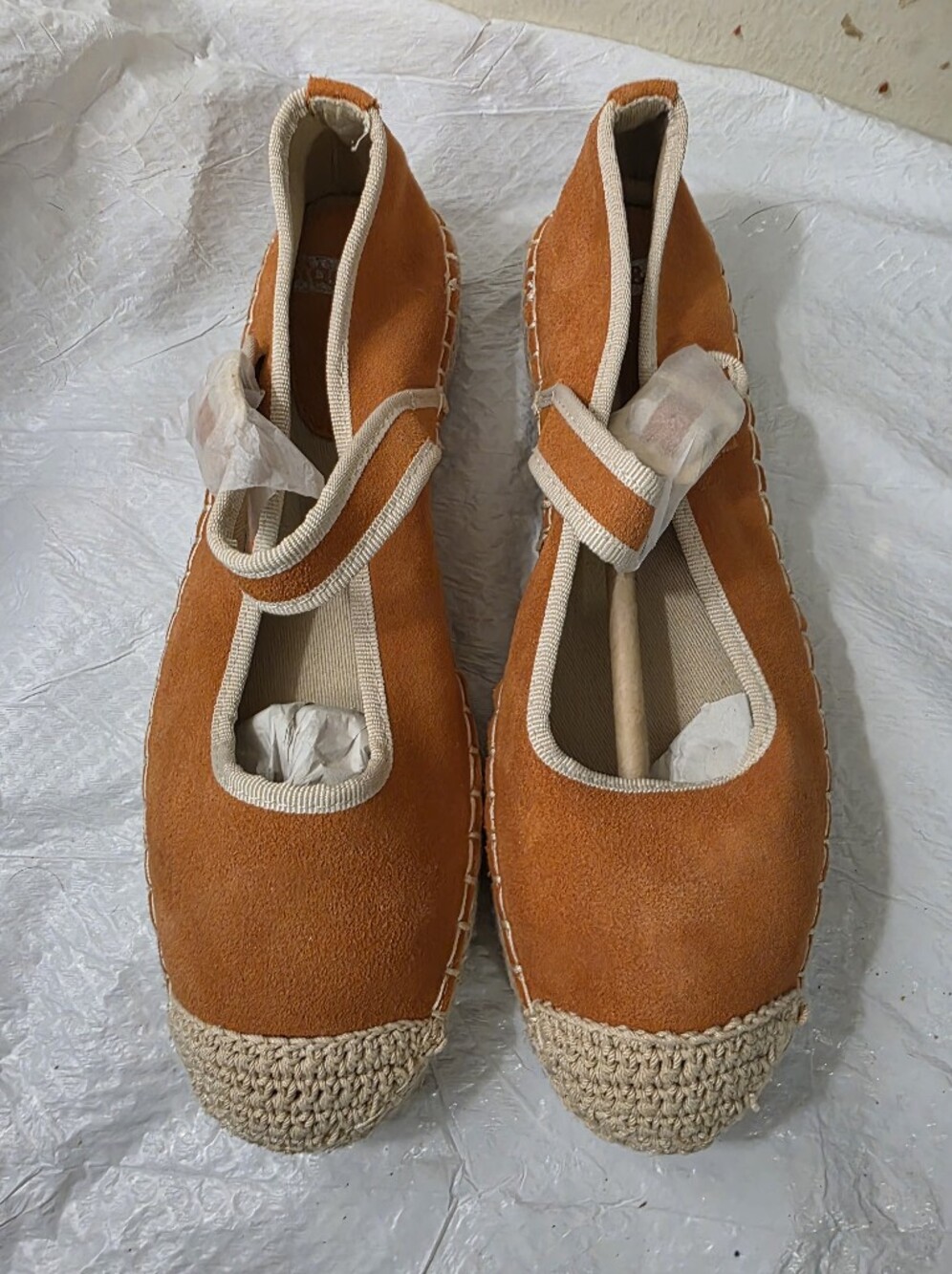Tan/rust  Mary Jane Espadrille Flats
